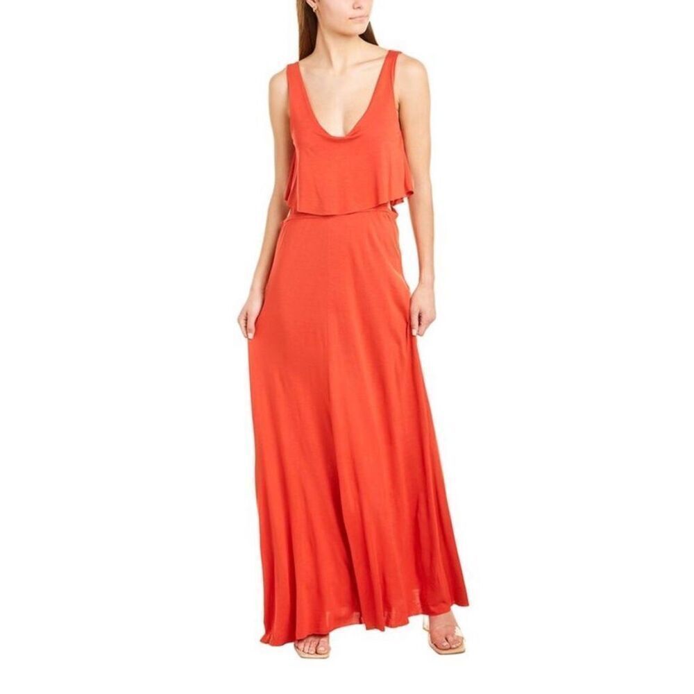 ALLSAINTS Red Helena Popover Maxi Dress